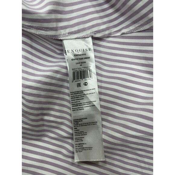 Exquise Anthropologie Midi Shirt Dress Tobie Purple Pleated Preppy Boho XS NWT - Picture 10 of 14